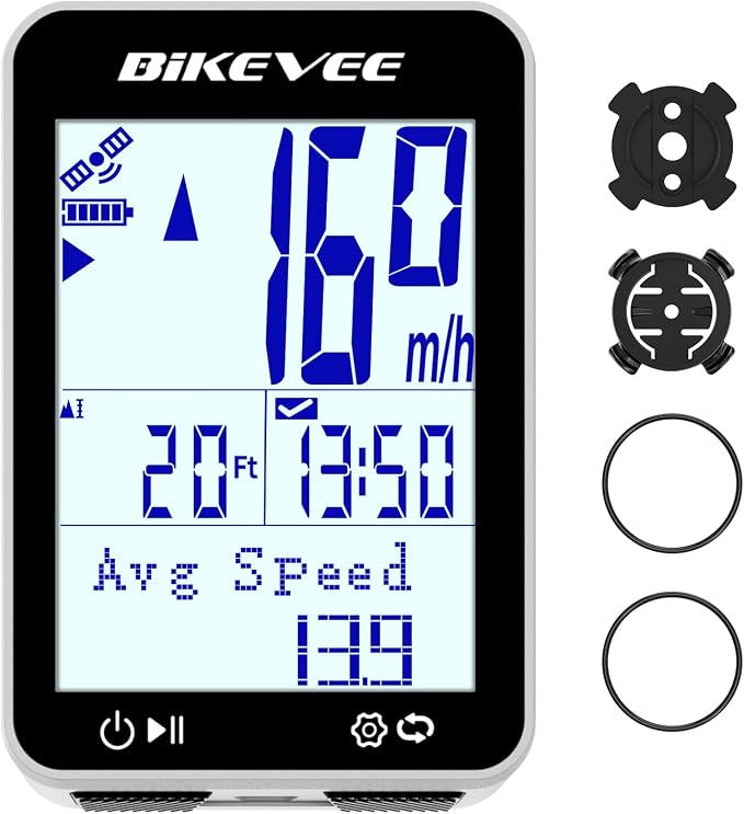 GPS Bike Computer Wireless Bicycle Speedometer Odometer 9 Languages Auto by Bikevee
