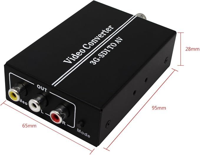 HDSUNWSTD HD 3G SDI to AV CVBS Video Converter Support 1080P L/R Audio Output SD-SDI HD-SDI Signal for TV