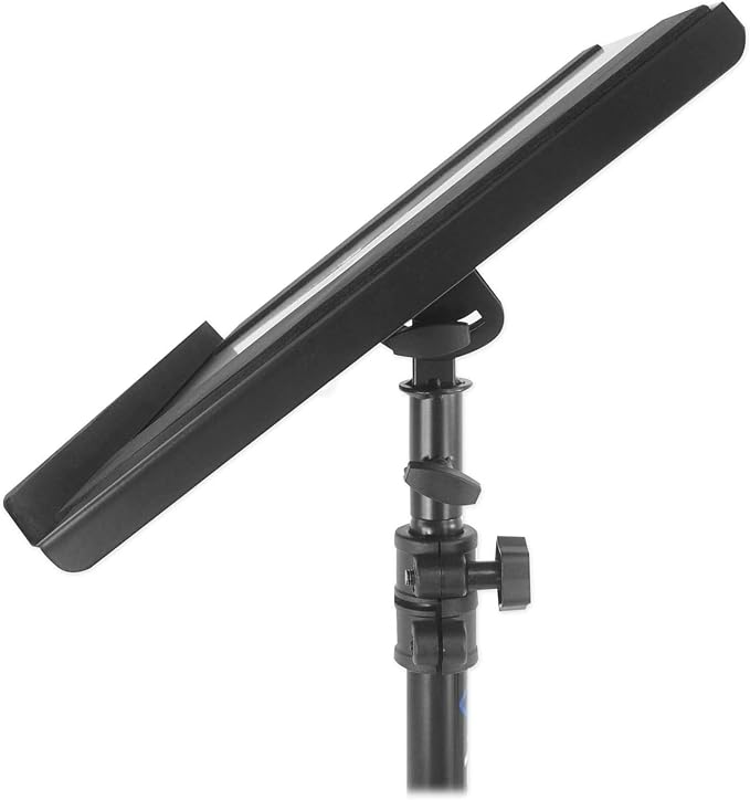 Rockville RLS68 Dual-Tray Laptop/Tablet Stand, Adjustable Height 30-51", Foldable, Portable, for DJs, Presenters, and Musicians
