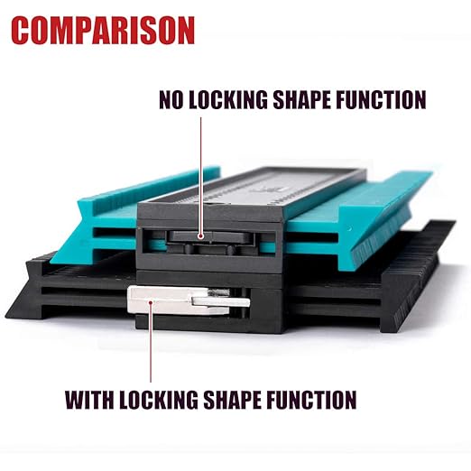 Saker Contour Duplication Gauge-Adjustable Lock -Precisely Copy Irregular Shape -Irregular Welding Woodworking Tracing - Must Have Tool for DIY Handyman, Construction(10 Inch+5 Inch) (Black)