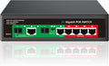 STEAMEMO 8 Port Gigabit Ethernet Unmanaged PoE Switch, 4 Gigabit PoE+ @65W by STEAMEMO