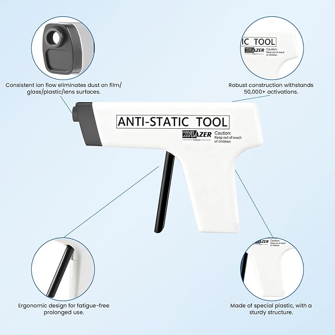 Kylazer Anti Static Gun | Static Eliminator | Static Neutralizer Gun | Static Electricity Remover | Film Cleaning | Lens Dusting|White
