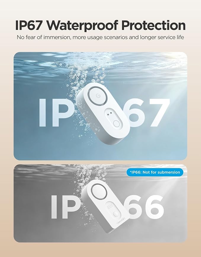 GoveeLife Upgraded Smart Water Leak Detector 1s with 1804ft Ultra-Long Range, WiFi Water Sensor with SMS/Email/APP Push and Sound Alarm,5-Year Battery Life, 5 Pack, Suit for Home, Basement, Kitchen