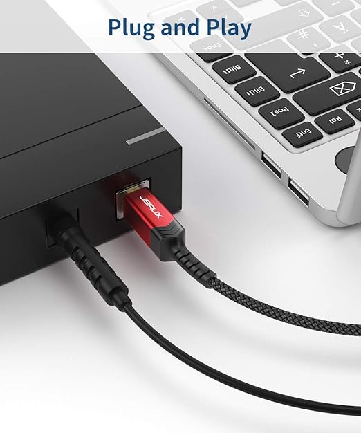USB B 3.0 Cable, JSAUX USB A Male to B 3.0 Male (6.6ft/2M) USB 3.0 Type B Upstream Cord Nylon Braided Compatible with Docking Station, External Hard Drivers, Scanner, Printer and More(Black)