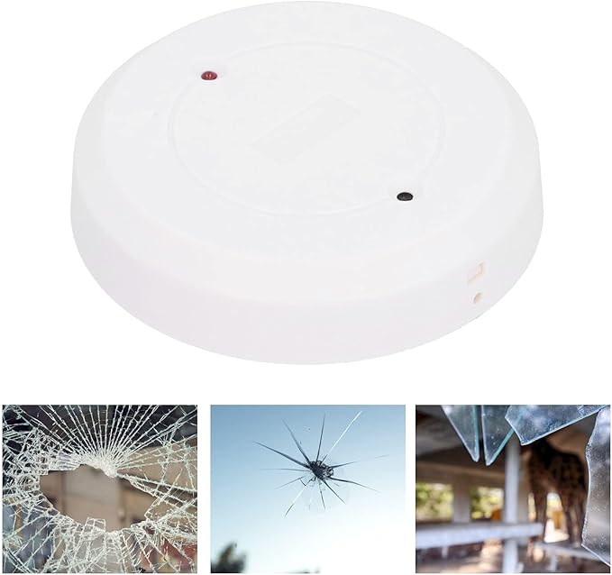 Wired Glass Break Detector, Round Door Window Sensor Tamper Alarm Ceiling/Wall Mount for Home Office Safe System Ring Alarm Glass Break Sensor Ring Security System Ring Door Sensors