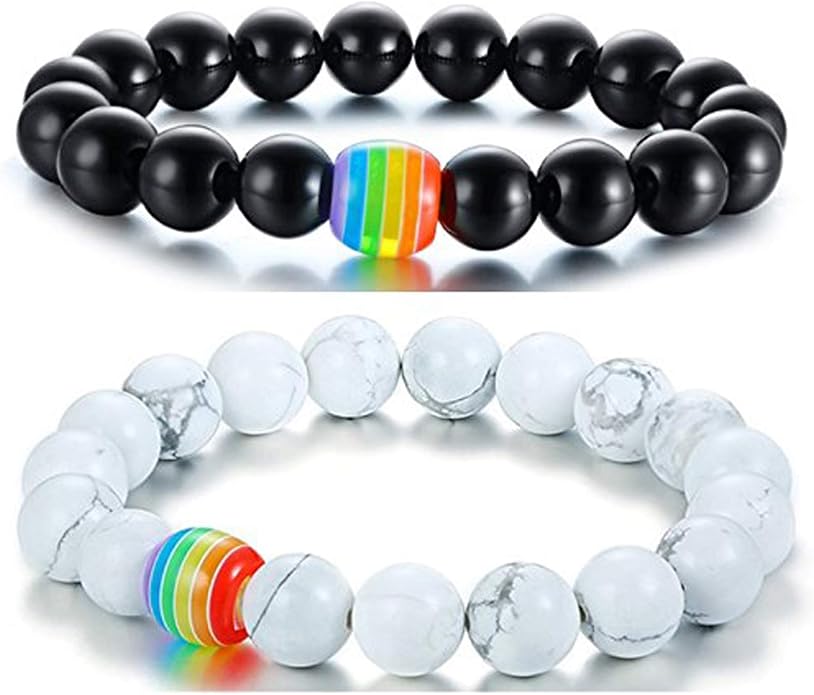 Nanafast Titanium Stainless Steel Rainbow LGBT Pride Bracelet Handmade Braided by Nanafast