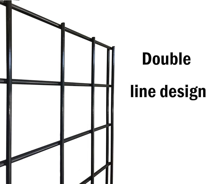 NEESEEYEE Commercial Grade Gridwall Panels – Heavy Duty Grid Panel for Any Retail Display, 2’ Width x 4’ Height, 4 Gridwall Panels Per Carton (Black Finish)