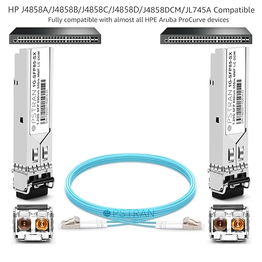 OPSTRAN 1000BASE-SX SFP Optical Transceiver Module Compatible with HPE Aruba J4858D J4858DCM JL745A Q8N53A ProCurve J4858C J4858B J4858A 850nm 550m DDM Duplex LC MMF 10pcs/Pack