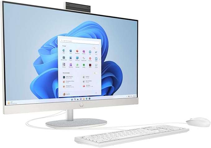 HP 27 FHD AIO PC (Intel 12-Core Ultra 7 255U, 64GB DDR5 RAM, 2TB SSD + ext 256GB SSD Dock, MS Office 2021, W11 Pro, HDMI, RJ45, WiFi 6, FHD Webcam, Wireless KB+Mouse) - All in One Business Desktop