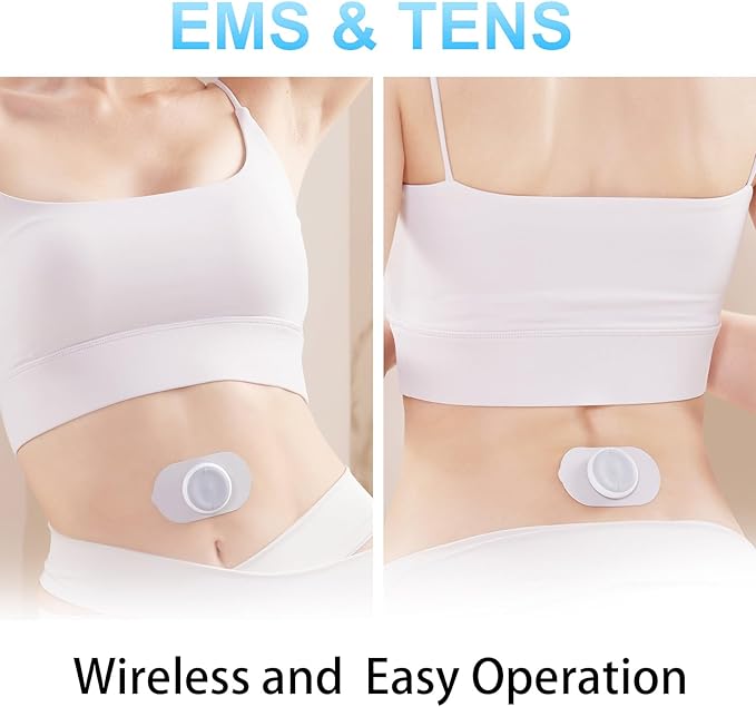 TENS Unit - Wireless Muscle Stimulator for Pain Relief, Dual Channel 16 Intensity Tens EMS Machine, LED-Display Rechargeable Cordless Portable Massager for Feet, Leg, Shoulder, Lower Back, Neck
