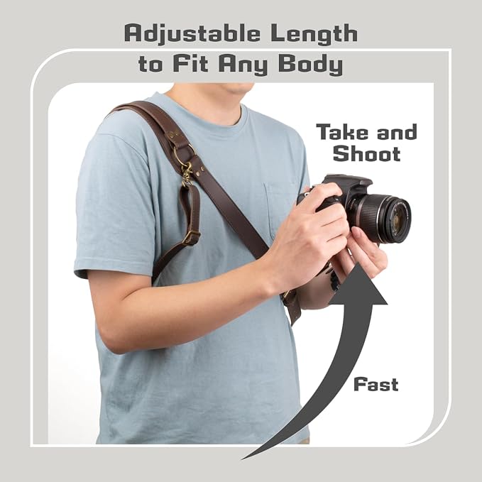 Leather Camera Harness for 1 Camera, Single Camera Strap for Photographers - Image 4