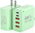 2Pack USB C Fast Charger Block, Total 60W 5-Port USB C Wall Charger 30W Type C Charging Block, 2USB C+3USB A PD 3.0 Multiport Charging Cube for iPhone 17 16 15 14 Pro Max, G-alaxy S25 S24 Ultra, i Pad