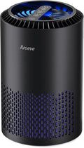 AROEVE Air Purifiers for Bedroom Home, Air Purifier For Smoke Pollen Dander Hair Smell Air Cleaner with Sleep Mode Speed Control For Bedroom Office, MK01- Black(Available for California)