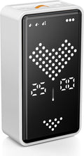 Digital Hourglass Timer, Rechargeable Magnetic Visual Timer with Large LED Display, Adjustable Volume for Classroom, Cooking, Fitness, Baking, Kids Learning & Teaching (White)