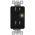 TOPGREENER Surge Protector Receptacle with Grounding Indicator, Child Safe, Tamper-Resistant, Self-Grounding, 900 Joules, 2-Pole, 15A 125V, UL Listed, TGTRSS215R-BK, Black