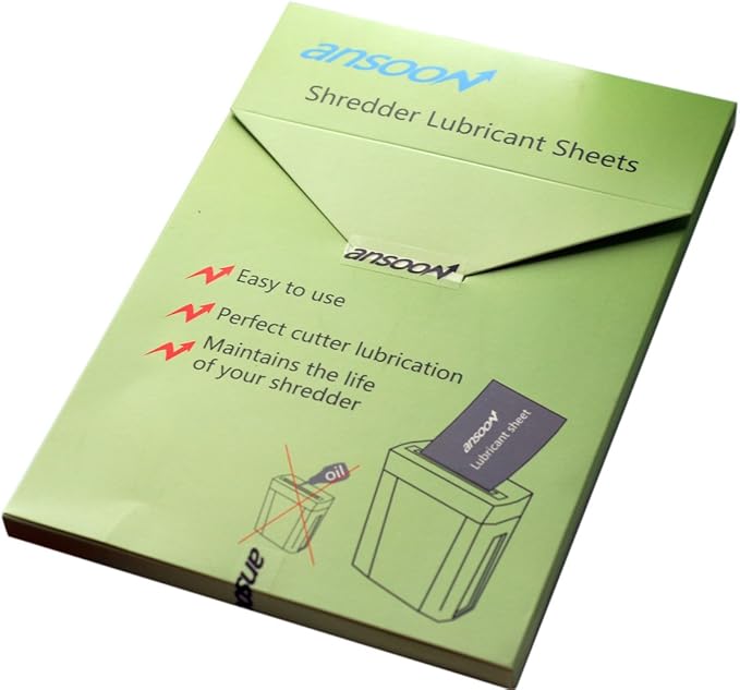 Ansoon 24 Pack Paper Shredder Lubricant Sheets, Paper Shredder Sharpening & Lubricating Sheets