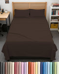 Full XL Bed Sheet Set - 4 Piece Extra Long Extended Full XL Sheets - Ultra-Soft, Breathable & Cooling - Fits 8” to 16" Mattress w/ Deep Pockets - 54" x 80" - Easy-Fit, Wrinkle & Fade Resistant - Brown