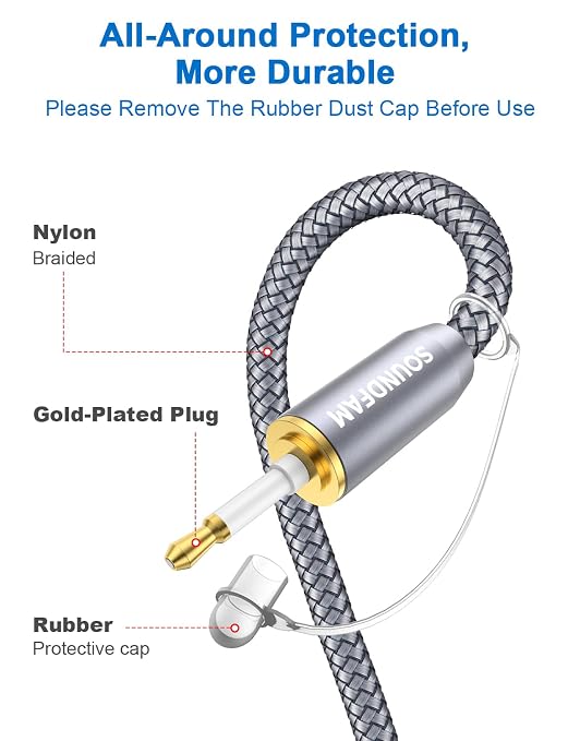 Toslink to Mini Toslink Cable Optical Audio Cable - Image 4