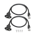 2Pcs Cat6 Ethernet Extension Cable 1FT, RJ45 Male to Female Ethernet Panel Mount by Maixbomr