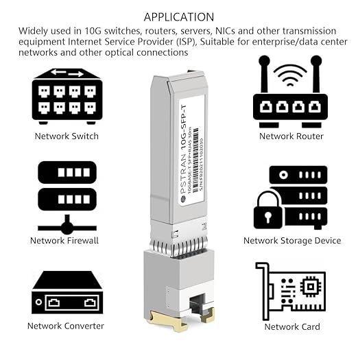 OPSTRAN 10GBASE-T SFP+ to RJ45 Copper Transceiver Module Compatible with Mellanox MFM1T02A-T 10G SFP+ 30m Cat6a/7 4 Pack
