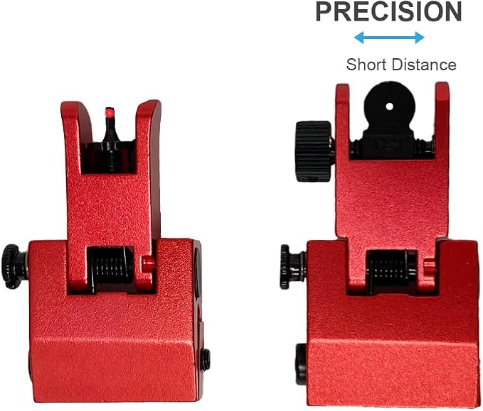 Fiber Optic Flip Up Iron Sights Picatinny Rail Mounted Front and Rear Backup - Image 2
