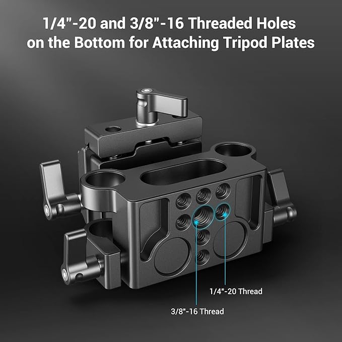 SMALLRIG Universal 15mm Rail Support System with 15mm Rod Clamp and Quick Release Plate - 2272