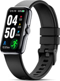 JYUAJOI Fitness Tracker with 24/7 Continuous Heart Rate, Blood Oxygen Monitor, Smart Watch with Sleep Monitor, IP68 Waterproof Activity Tracker Step Counter for Women Men (Black)