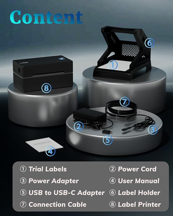 Labeer Bluetooth Thermal Shipping Label Printer, 4x6 Wireless Shipping Label Printer with Holder for Small Business, Compatible with iPhone, Android, Windows, Mac, Chromebook, USPS, Ebay, Shopify