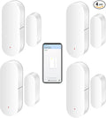 WiFi Door Sensor: Smart Door Open/Closed Detectors, Wireless Window Sensor with App Notification Alert, Contact Sensor for Home Security, Compatible with Alexa Google Assistant (4pack)