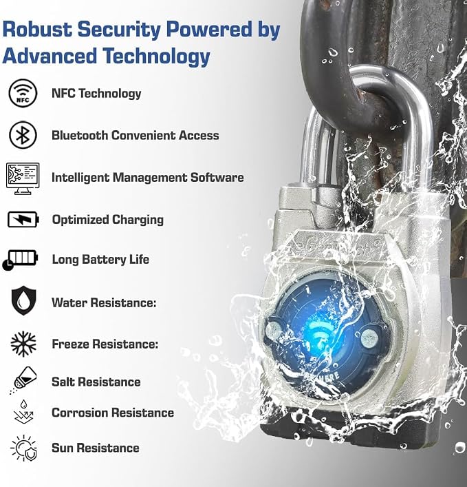 5th GEN Outdoor Smart Padlock – Keyless Bluetooth & NFC Lock, Durable - Image 6