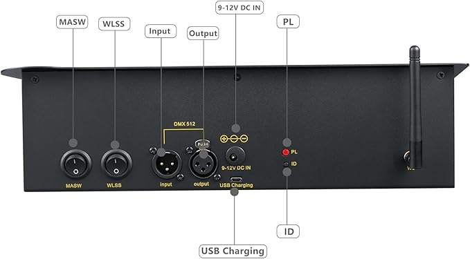 CaalLogt DMX512 Controller Stage DJ Light Console Lighting Mixer Board Console Wireless DMX Transmitter Receivers Set 192 Channels for Party DJ Disco Lights Show Night DJs KTV Bars Moving Heads