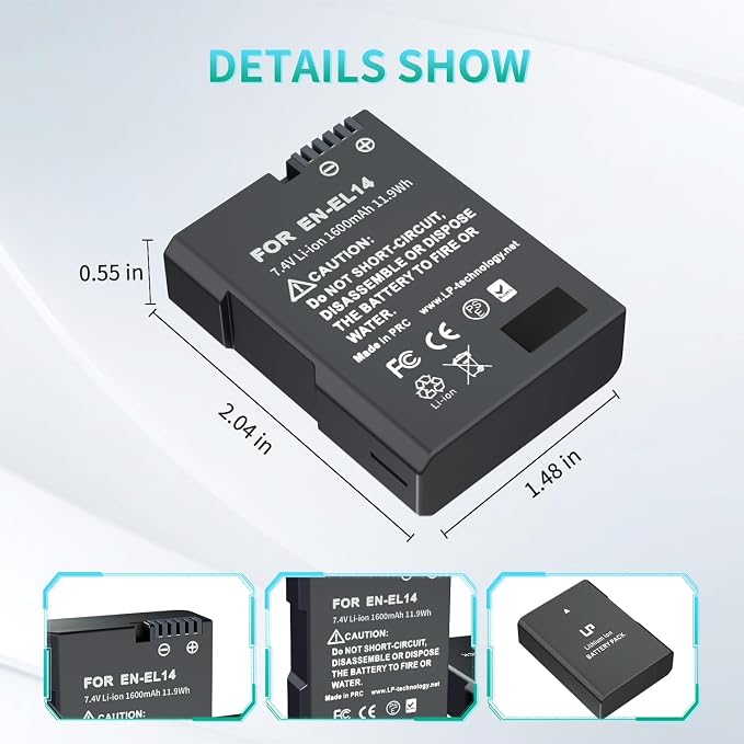 LP EN-EL14 Battery Pack, Compatible - Image 5