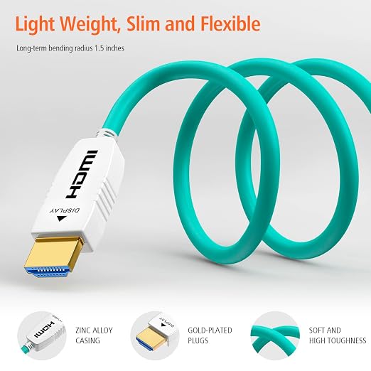 RUIPRO 8K Fiber Optic HDMI Cable 10 Feet 48Gbps 8K60Hz 4K120Hz Dynamic HDR eARC - Image 6