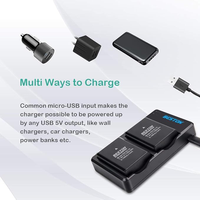 BESTON 2-Pack EN-EL14 / EN-EL14a Battery Packs and Rapid USB Charger Compatible - Image 4