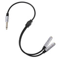 6.35mm TS Guitar Signal Audio Y Splitter Cable, 1/4 Inch Mono Male to Dual Mono Female Jack Adapter with Gold Plated Connectors, Audio Y-Adapter for Microphone Speaker HiFi System Guitar(50cm/1.6ft）