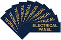All Quality Basic Electrical Panel Sign - Fire Regulation Safety Compliance Sign - Blue/Gold - Small (10 Pack)