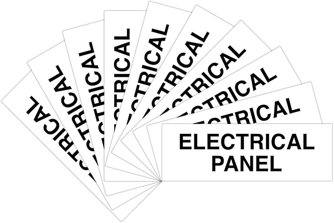 All Quality Basic Electrical Panel Sign - Fire Regulation Safety Compliance Sign - White - Small (10 Pack)