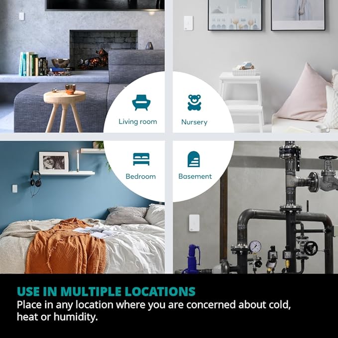 Centralite Zigbee Temperature & Humidity Sensor by Ezlo – Monitors Temperature and Humidity Levels Across Your Home – Ideal for Bedrooms, Living Rooms, and Nurseries. Works with Alexa and Zigbee Hubs