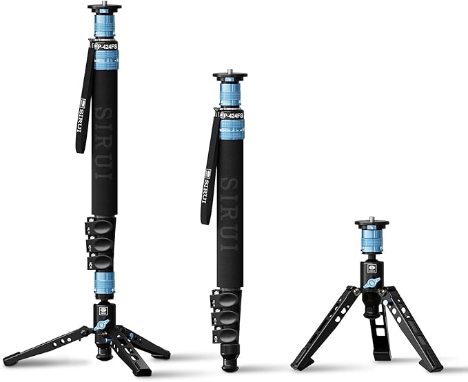 SIRUI P-424FS Carbon Fiber Monopod, 360° Panorama, Modular 3 in 1, Quick by SIRUI