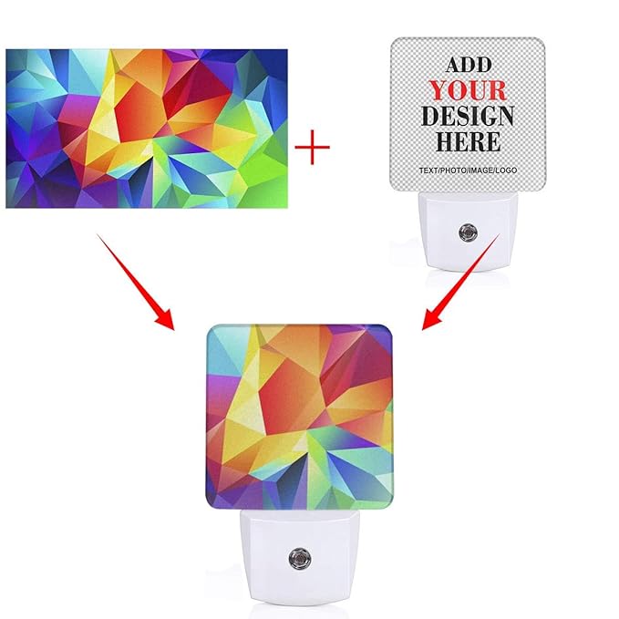 COWDIY Custom Plug in Night Lights, Personalized Your Own Photo on LED Lamps, Auto Sensor Warm Sweet Nightlights for Bathroom/Toilet/Bedroom/Nursery (1Pcs)
