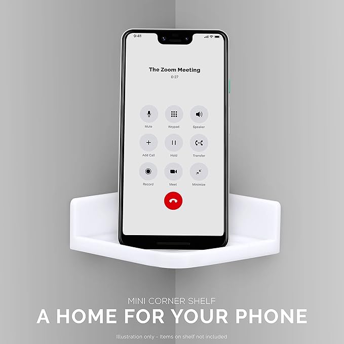 Mini Corner Shelf Mount for Security Cameras, Baby Monitors, Speakers, Plants & More, Universal Holder, Strong Adheasive, Easy to Install, No Mess, Screwless by Brainwavz (White)