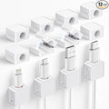 Magnetic Cable Clips, 12 Pack Cord Holder, Desk Cable Management, Adhesive Wire Holder Keeper Organizer for Home Office Desk Phone Car Wall Desktop Nightstand