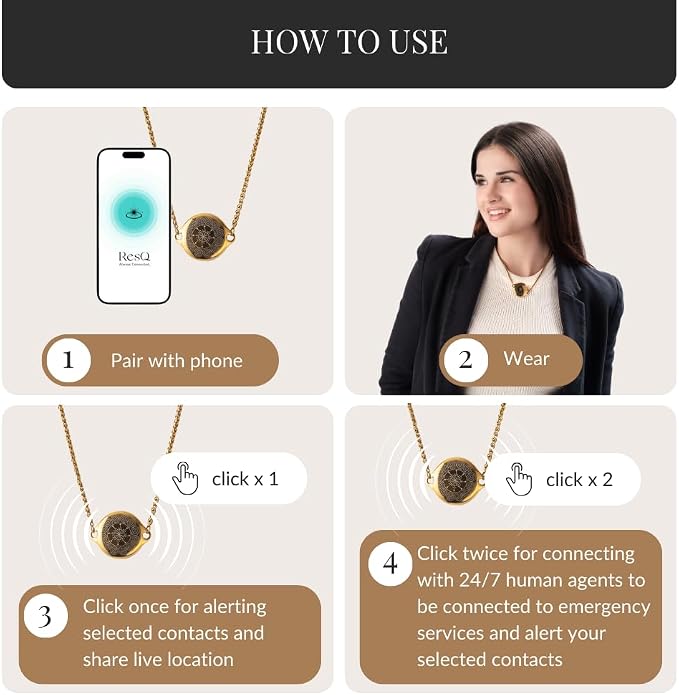 ResQ Safety Necklace for Women, Medical Alert & Personal Alarm Necklace - Image 3