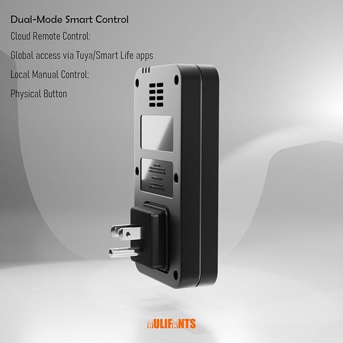Aulifants LP405 25A Heavy Duty Smart Plug Meter Sockets Industrial Energy Monitor Trip-Rate Billing, OVP/UVP/OLP Color Screen Magnetic Relay Offline Logging WiFi Tuya/Smart Life for AC/Heaters