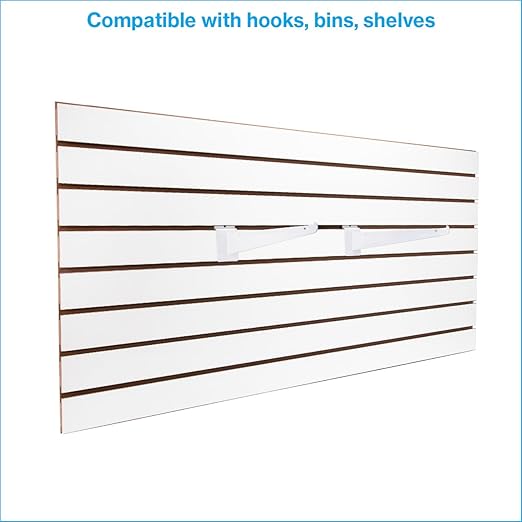 SSWBasics 4ft x 2ft Horizontal White Slatwall Panels Easy Organizer (24"H x 48"L) - Pack of 2 - Streamline Your Space with Effortless Retail Displays, Garage Wall Solutions, and Craft Storage