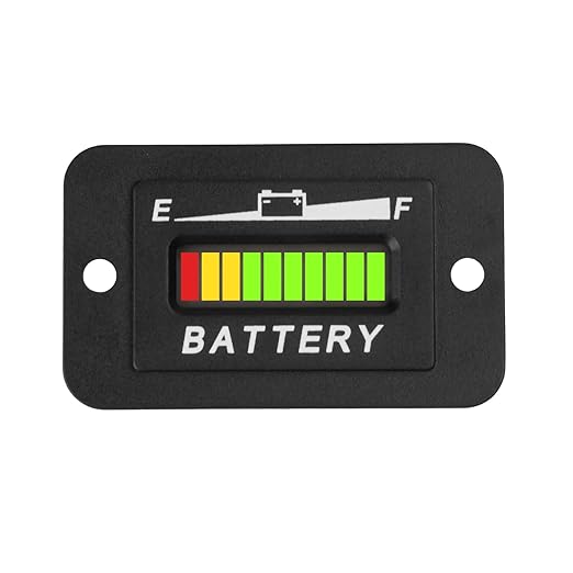 Taikemeti 48V LED Battery Level Indicator, Monitoring The Residual Power of The Equipment, Suitable for Lead-Acid Battery-Driven Rv, Forklift, Golf Cart, Leaf Cutter, Etc. (48V)