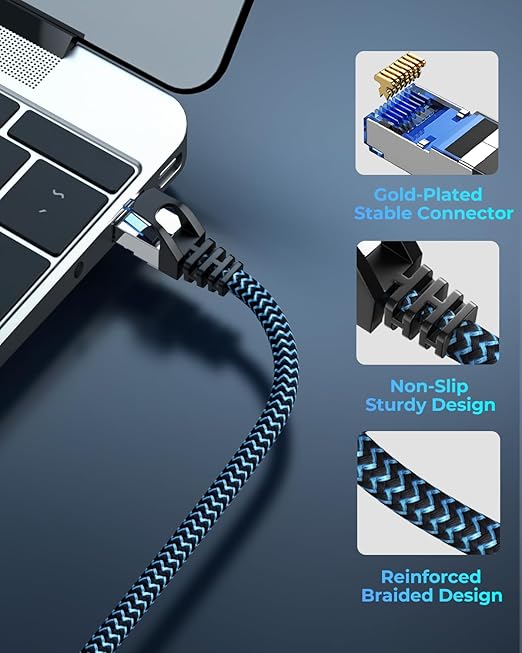 Cat8 Ethernet Cable 12 ft 10 Pack, High Speed 40Gbps 2000MHz, Compatible - Image 6