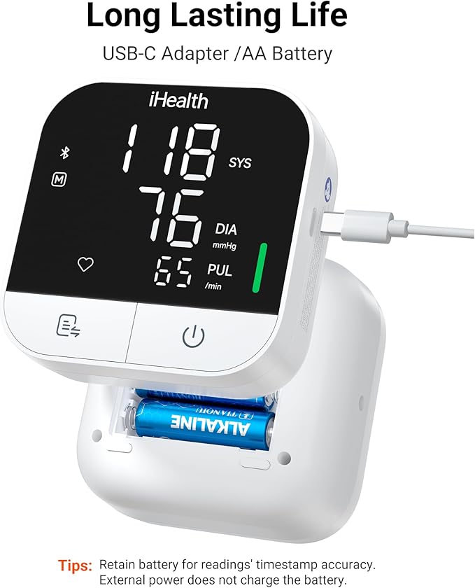 iHealth Track Pro Upper Arm Blood Pressure Monitor, Full-View LED Screen, Body & Cuff Detection, App-Enabled for iOS & Android, Adjustable Cuff Large Adults Arm Friendly