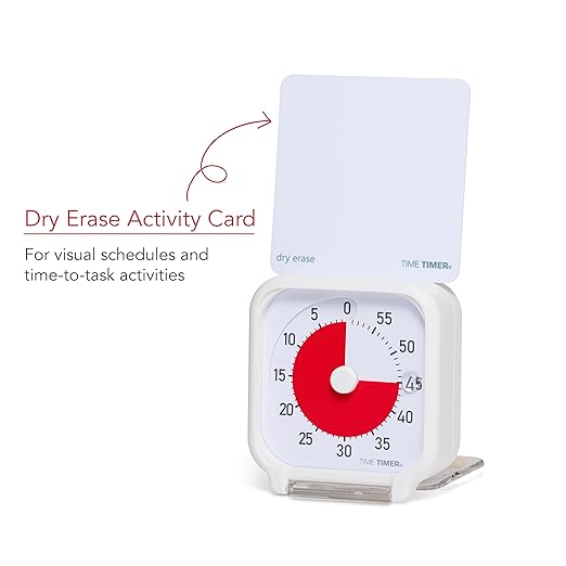 Time Timer 3 Inch Visual Timer – 60-Minute Quiet Portable Countdown Timer for Kids, Teachers, Students & Adults – Helps with Focus, Transitions, ADHD, Autism & Time Blindness – (Red & White)