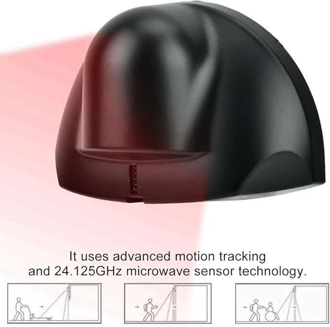 Request to Exit Motion Sensor, 12-24V 24.125GHz Microwave Automatic Door Sensor for Autodoor Systems, Motion Detection Sensor for Commercial & Residential Use